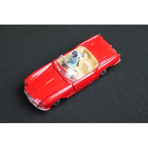 1215 - Boxed Dinky 114 Triumph Spitfire diecast model in red with driver (paint chips, box squash) plus a D... 