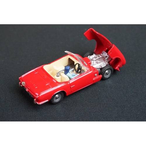 1215 - Boxed Dinky 114 Triumph Spitfire diecast model in red with driver (paint chips, box squash) plus a D... 