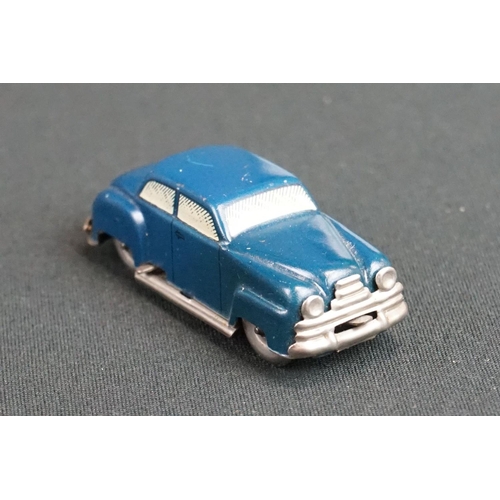 1218 - Boxed Liliput Auto The Mighty Midget tin plate model car in blue, model gd with a few scratches, box... 