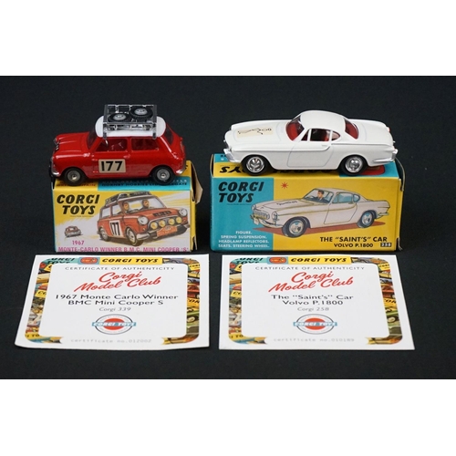 1220 - Two boxed Corgi Model Club diecast models with certificates to include 258 The Saint's Car and 339 1... 