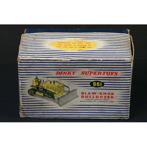 1222 - Three boxed Dinky Supertoys diecast models to include 562 Dumper Truck in yellow, 961 Blaw-Knox Bull... 