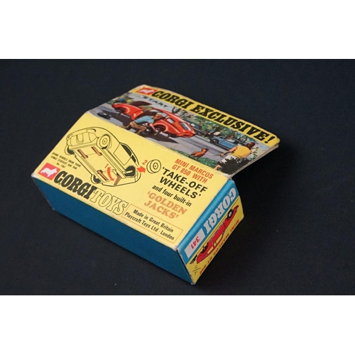 1230 - Three boxed Corgi diecast models to include 341 Mini Marcos GT 850 in metallic red, Whizzwheels 283 ... 