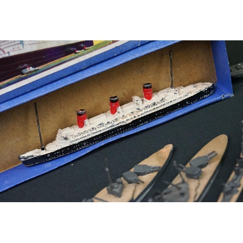 1234 - Boxed Dinky No. 52 Cunard White Star Liner Queen Mary diecast model (some paint loss, tearing to box... 