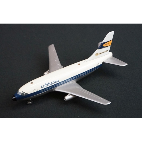 1236 - Boxed Schuco 1024 Lufthansa Supercargo Jet Boeing 707 diecast model plus 3 x unboxed Schuco planes t... 