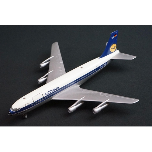 1236 - Boxed Schuco 1024 Lufthansa Supercargo Jet Boeing 707 diecast model plus 3 x unboxed Schuco planes t... 