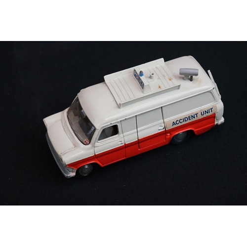 1251 - Five Boxed Dinky diecast models to include 952 Vega Major Luxury Coach in white, 402 Bedford Coca-Co... 