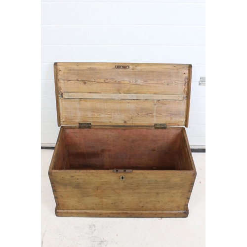 641 - Victorian pine waxed & polished blanket box