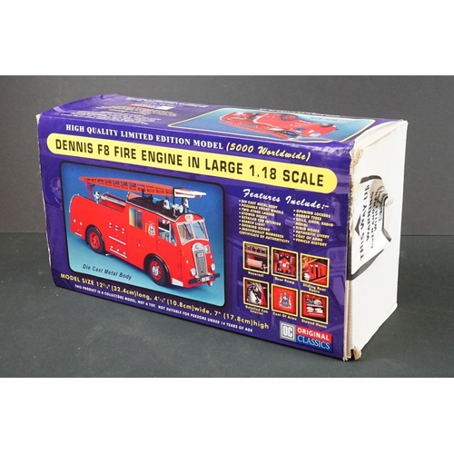 1009 - Boxed OC Original Classics ltd edn 1/18 OCLF8-1 Dennis F8 Fire Engine in Large diecast model, box wi... 