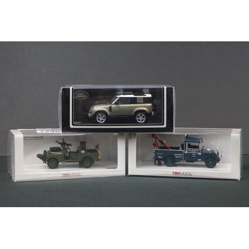 1240 - Three Cased TSM TrueScale Miniatures models to include 1957 Land Rover Series I TSM154366, L57 Land ... 