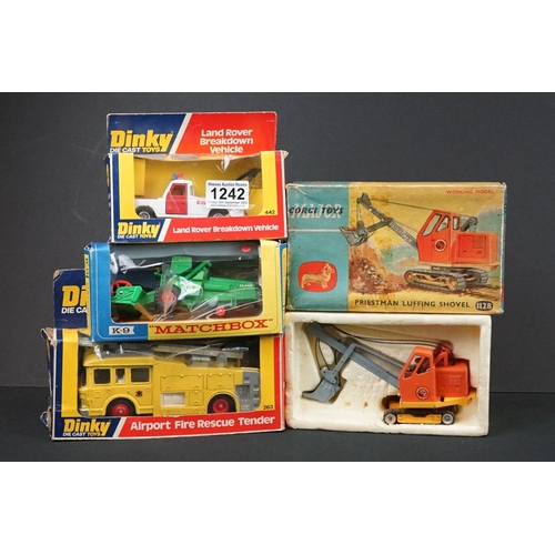 1242 - Four Boxed diecast models to include Corgi Major 1128 Priestman Luffing Shovel (tatty box, some chip... 