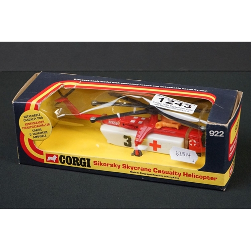 1243 - Three boxed Corgi diecast model helicopters to include 2 x 924 Bell Rescue Helicopter (variants) and... 