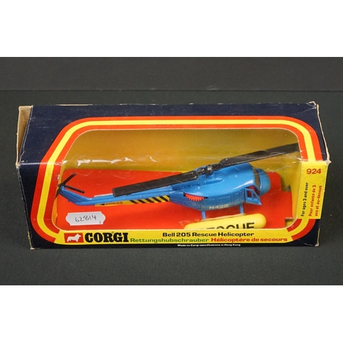 1243 - Three boxed Corgi diecast model helicopters to include 2 x 924 Bell Rescue Helicopter (variants) and... 