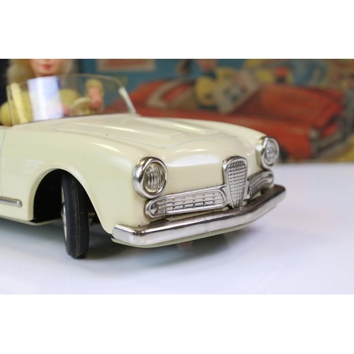 1278 - Original boxed Schuco 5735 Texi tin plate model in cream, female driver, with instructions and steer... 