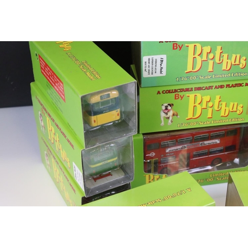 1018 - 18 Cased & boxed Britbus 1:76 ltd edn diecast bus models with certificates, to include AN2-001, AS2-... 