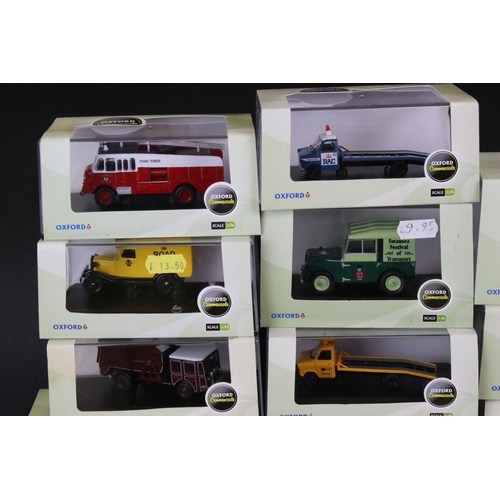 1019 - 29 Cased Oxford Diecast Commercial models to include 1:76 76GG001 AFS Green Goddess, 1:76 76LAN2010 ... 