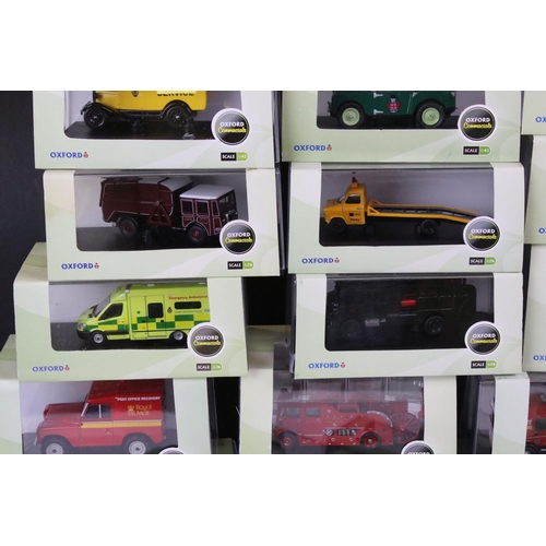 1019 - 29 Cased Oxford Diecast Commercial models to include 1:76 76GG001 AFS Green Goddess, 1:76 76LAN2010 ... 