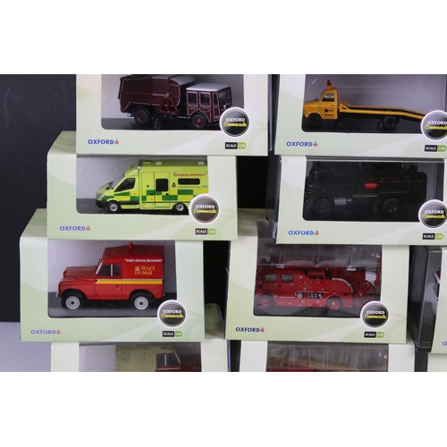 1019 - 29 Cased Oxford Diecast Commercial models to include 1:76 76GG001 AFS Green Goddess, 1:76 76LAN2010 ... 