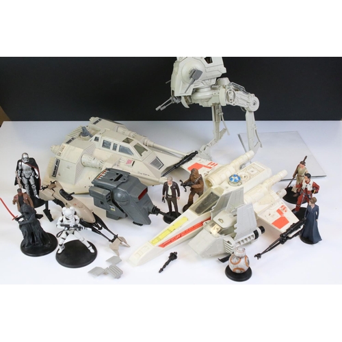 1511 - Star Wars - Collection of play worn Star Wars Vehicles & mini-rigs to include 1 x AT-ST, 1 x Rebel A... 