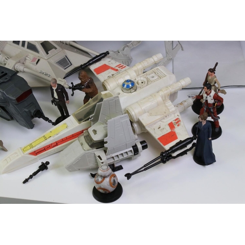 1511 - Star Wars - Collection of play worn Star Wars Vehicles & mini-rigs to include 1 x AT-ST, 1 x Rebel A... 