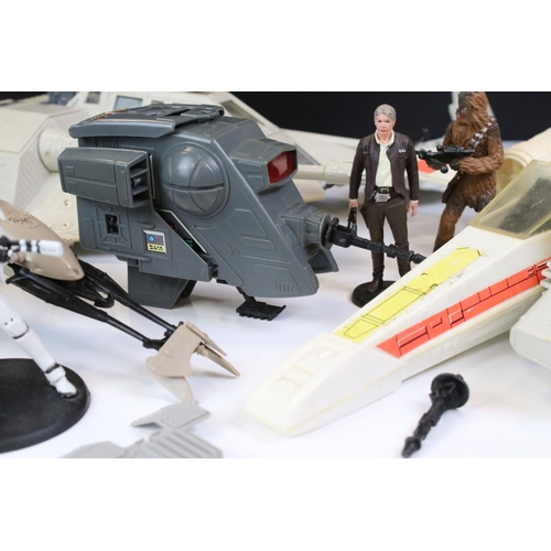 1511 - Star Wars - Collection of play worn Star Wars Vehicles & mini-rigs to include 1 x AT-ST, 1 x Rebel A... 