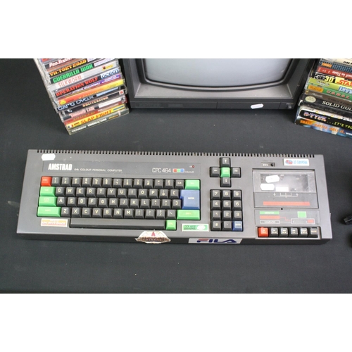 1452 - Retro Gaming - Amstrad CPC 464 Computer with Amstrad 640 Colour Monitor (untested), 1 x Quickshot II... 