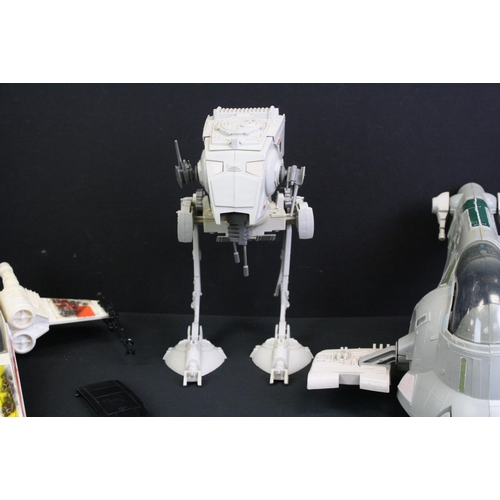 1475 - Star Wars - Three Original play worn Star Wars Vehicles to include Slave I (complete), Battle Damage... 