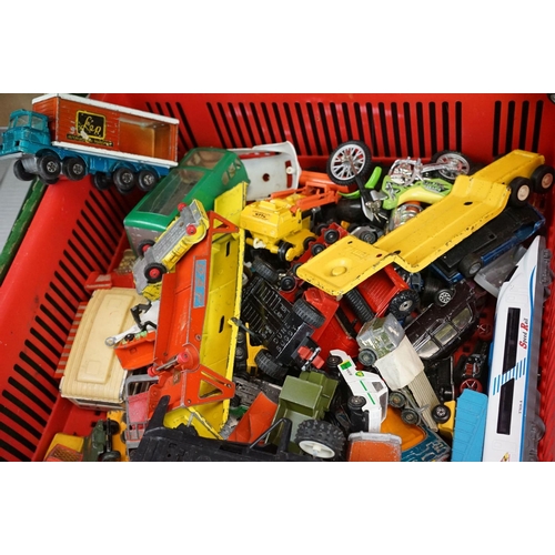 1174 - Large collection of play worn, mostly diecast models, to include Tonka, Corgi, Matchbox, Dinky, Oxfo... 