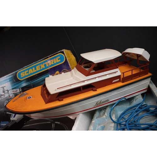 1182 - Schuco No. 763 Cytra Ambassador 38 yacht within polystyrene packaging plus a boxed Scalextric Sport ... 