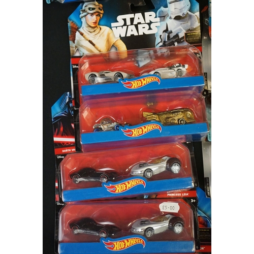 1336 - Star Wars - 40 carded Star Wars Hot Wheels diecast models to include double packs (Han Solo, Hoth, K... 