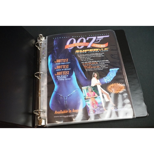 1337 - Trade Cards - 11 Folders containing a very large collection of James Bond 007 collector cards, mainl... 