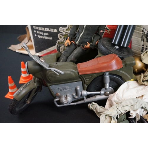 1340 - Action Man - Vintage Palitoy motorcyclist figure dressed in leathers, together with a quantity of Ac... 