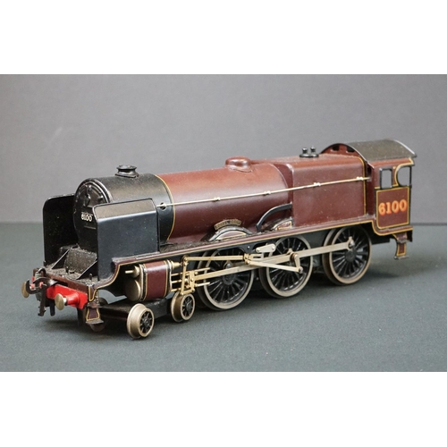 227 - Boxed Bassett Lowke O gauge LMS Royal Scot 4-6-0 Locomotive no 6100 with tender, in maroon, loco bod... 