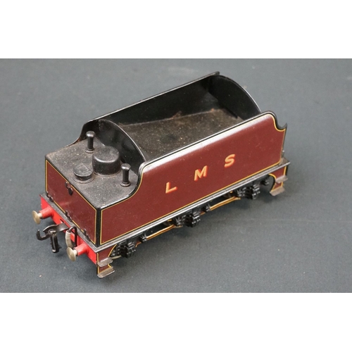 227 - Boxed Bassett Lowke O gauge LMS Royal Scot 4-6-0 Locomotive no 6100 with tender, in maroon, loco bod... 