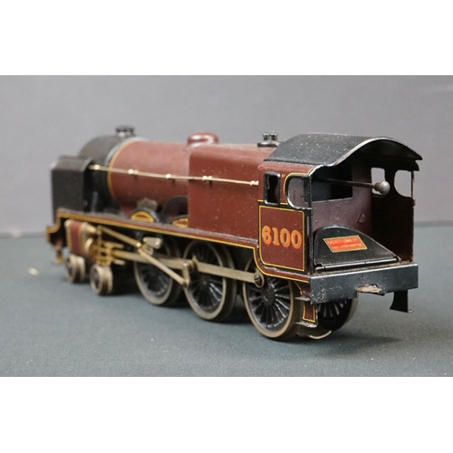 227 - Boxed Bassett Lowke O gauge LMS Royal Scot 4-6-0 Locomotive no 6100 with tender, in maroon, loco bod... 