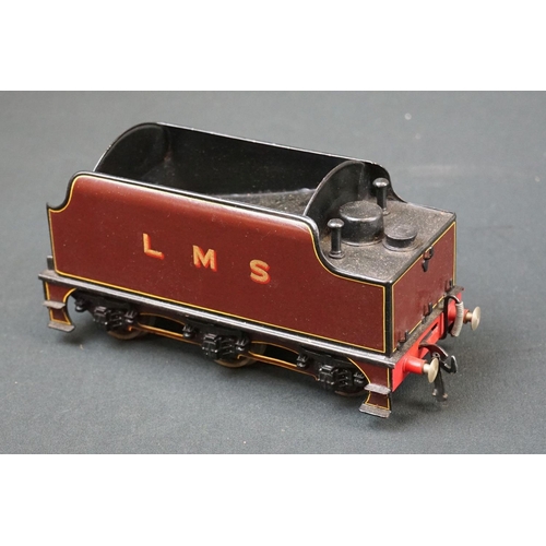 227 - Boxed Bassett Lowke O gauge LMS Royal Scot 4-6-0 Locomotive no 6100 with tender, in maroon, loco bod... 