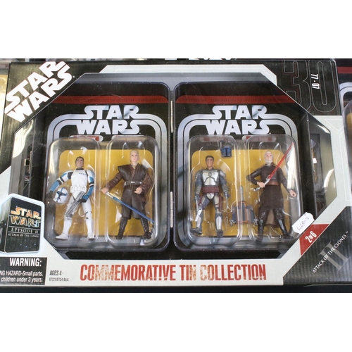 1462 - Star Wars - Six boxed Hasbro Commemorative Tin Collection figure packs to include The Phantom Menace... 