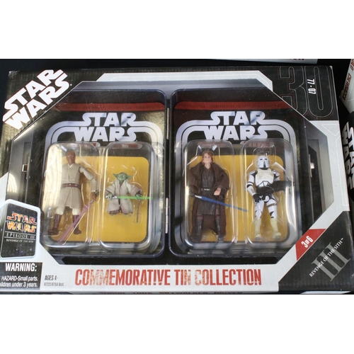 1462 - Star Wars - Six boxed Hasbro Commemorative Tin Collection figure packs to include The Phantom Menace... 