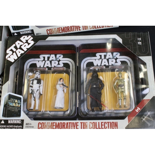 1462 - Star Wars - Six boxed Hasbro Commemorative Tin Collection figure packs to include The Phantom Menace... 