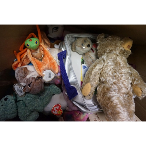 1367 - Large quantity of soft toys to include Ty Bears,  Clemens etc plus Beattrix Potter books and other t... 