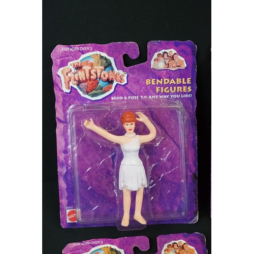 1451 - Six carded Mattel The Flintstones Bendable figures to include Fred, Wilma, Pebbles, Bamm-Bamm, Betty... 