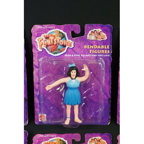 1451 - Six carded Mattel The Flintstones Bendable figures to include Fred, Wilma, Pebbles, Bamm-Bamm, Betty... 