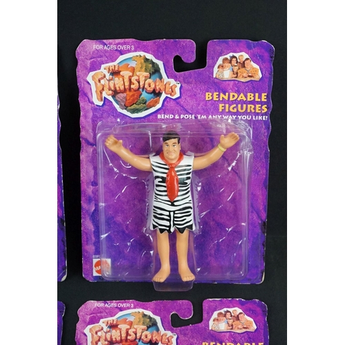 1451 - Six carded Mattel The Flintstones Bendable figures to include Fred, Wilma, Pebbles, Bamm-Bamm, Betty... 