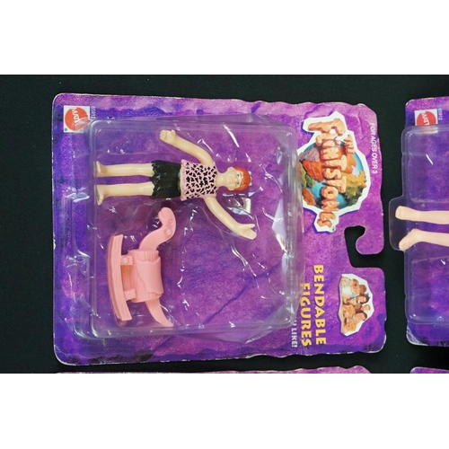 1451 - Six carded Mattel The Flintstones Bendable figures to include Fred, Wilma, Pebbles, Bamm-Bamm, Betty... 