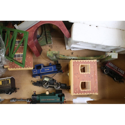 262 - Quantity of OO gauge model railway to include 2 x Hornby locomotives, rolling stocks, trackside plas... 