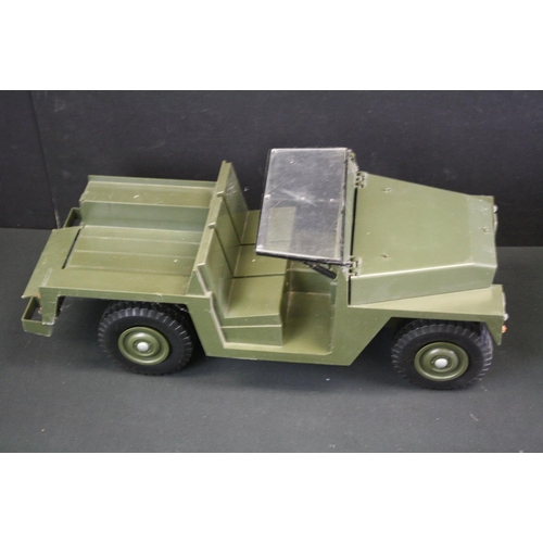 1380 - Three original Action Man vehicles, to include tank, jeep & helicopter