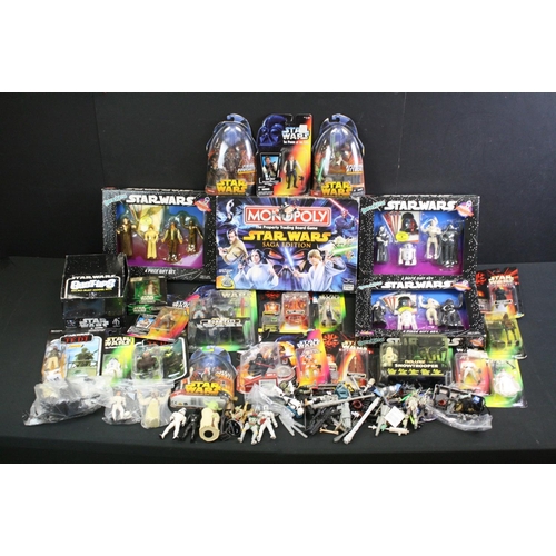 1458 - Star Wars - Collection of Star Wars figures to include 21 x carded Hasbro/Kenner figures (Luke Skywa... 