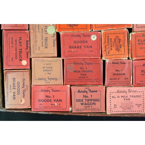 229 - 29 Boxed Hornby O gauge items of rolling stock to include Cement Wagon, No 1 Cattle Truck, Hooper Wa... 