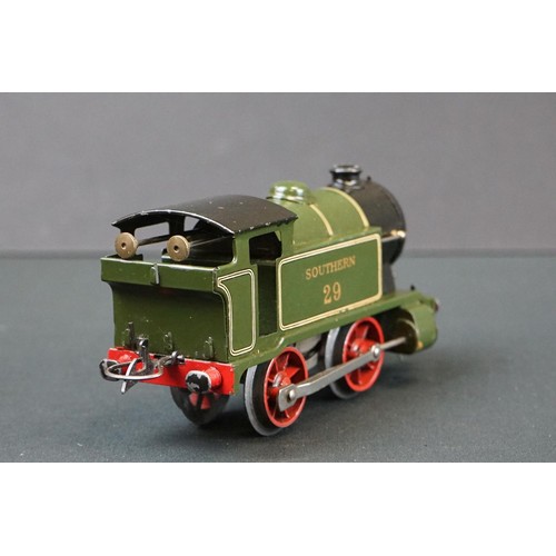 228A - Boxed Hornby O gauge L456 No 1 Southern 29 Tank Locomotive with key, minimal play wear, vg overall, ... 