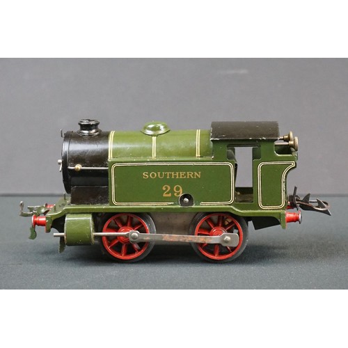 228A - Boxed Hornby O gauge L456 No 1 Southern 29 Tank Locomotive with key, minimal play wear, vg overall, ... 