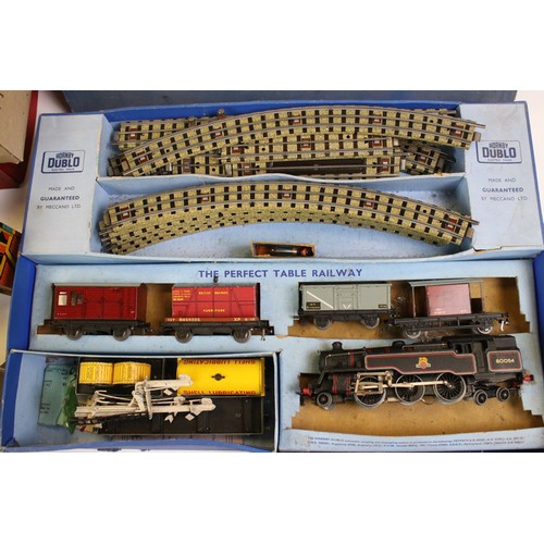 238 - Boxed Hornby Dublo EDP13 2-6-4 Tank Passenger Train BR Set plus additional rolling stock, boxed A2 &... 